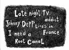 late night TV addict Johnny Depp lives in France